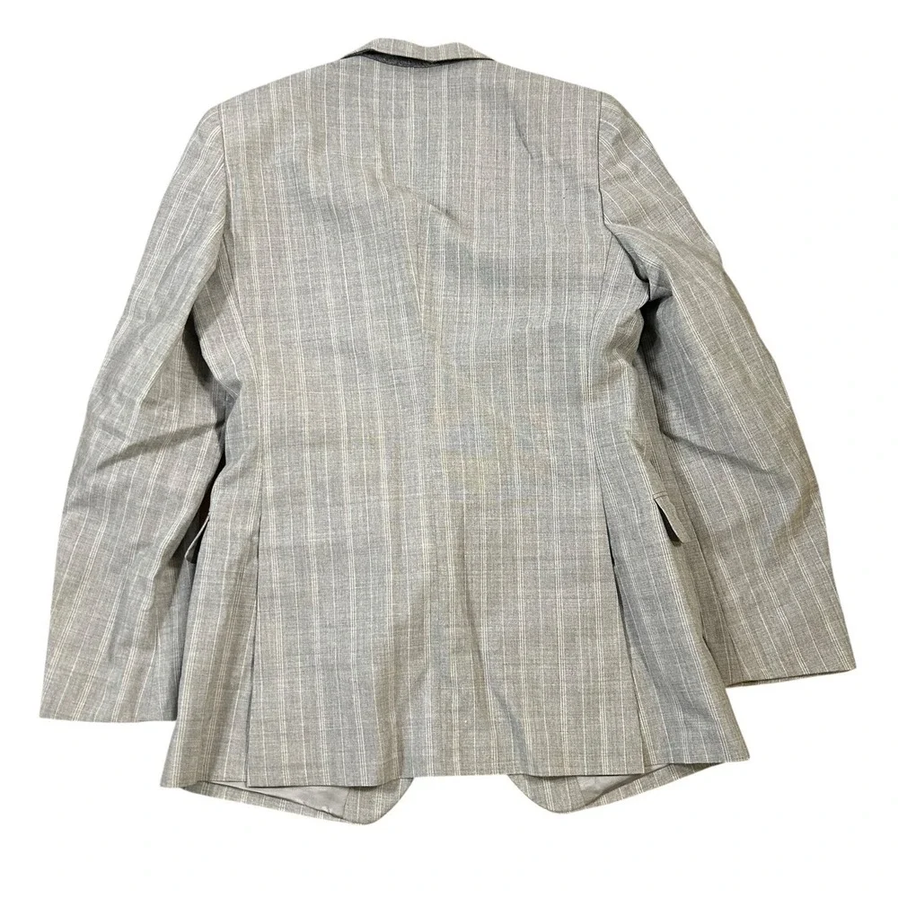 Yves Saint Laurent YSL Blazer Sports‎ Coat (40R) Mens 2 Button  Gray Stripe